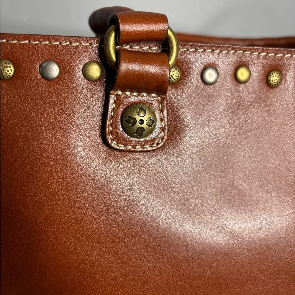Patricia Nash Zaconia Tan Leather Studded Tote - Picture 2 of 7